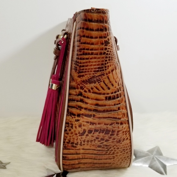 SOLD Brahmin Medium Lena Tote Toasted Almond Hayes - Picture 5 of 7